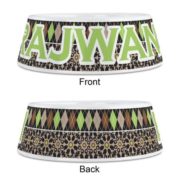 Argyle & Moroccan Mosaic Plastic Pet Bowls - Medium - APPROVAL