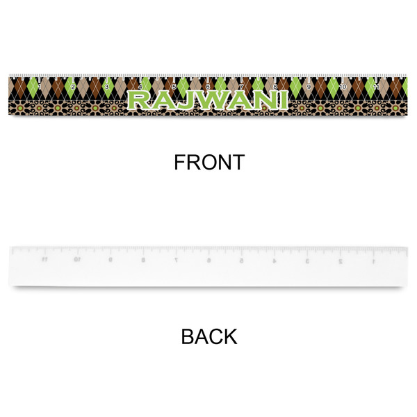 Argyle & Moroccan Mosaic Plastic Ruler - 12" - APPROVAL