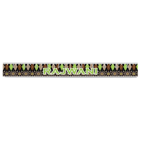 Argyle & Moroccan Mosaic Plastic Ruler - 12" - FRONT