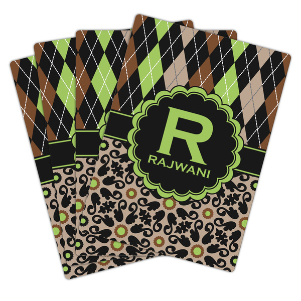 Argyle & Moroccan Mosaic Playing Cards - Hand Back View