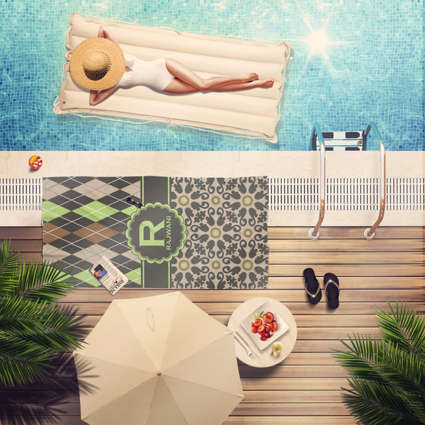 Argyle & Moroccan Mosaic Pool Towel Lifestyle