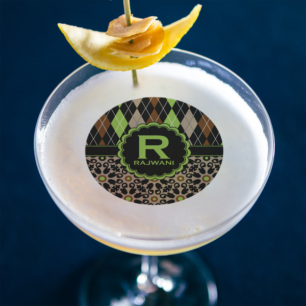 Argyle & Moroccan Mosaic Printed Drink Topper - Medium - In Context