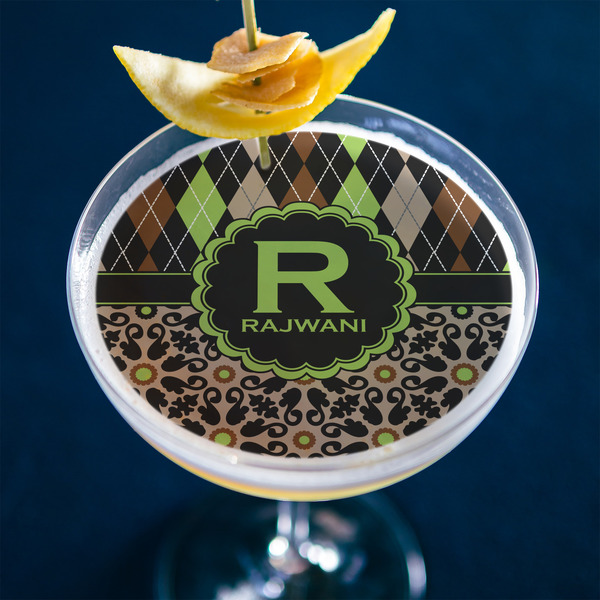 Argyle & Moroccan Mosaic Printed Drink Topper - XLarge - In Context