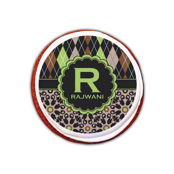 Argyle & Moroccan Mosaic Printed Icing Circle - XSmall - On Cookie