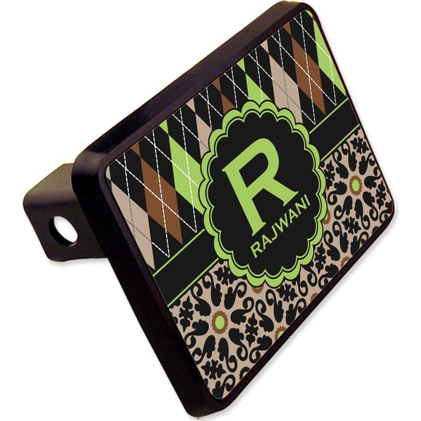 Custom Argyle & Moroccan Mosaic Rectangular Trailer Hitch Cover - 2" (Personalized)