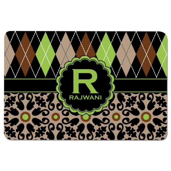 Argyle & Moroccan Mosaic Rectangular Fridge Magnet - FRONT