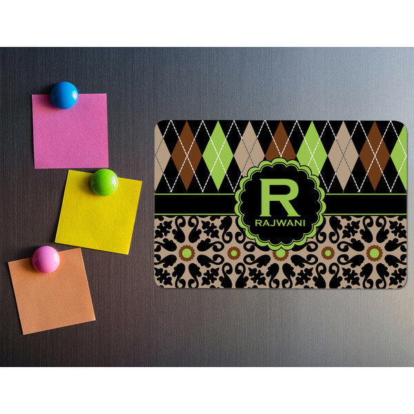 Argyle & Moroccan Mosaic Rectangular Fridge Magnet - LIFESTYLE