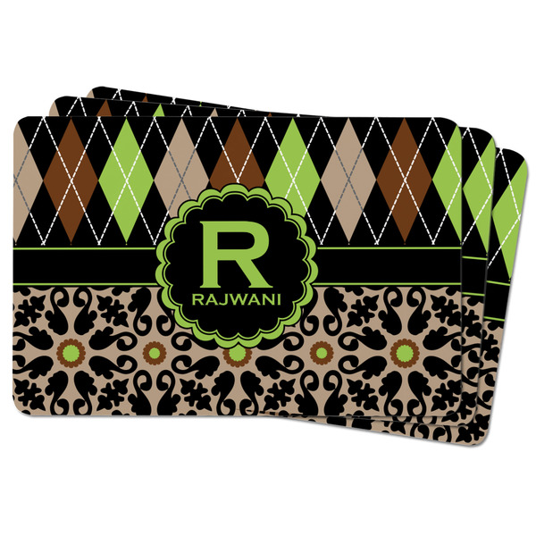 Argyle & Moroccan Mosaic Rectangular Fridge Magnet - THREE