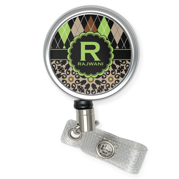 Custom Argyle & Moroccan Mosaic Retractable Badge Reel (Personalized)