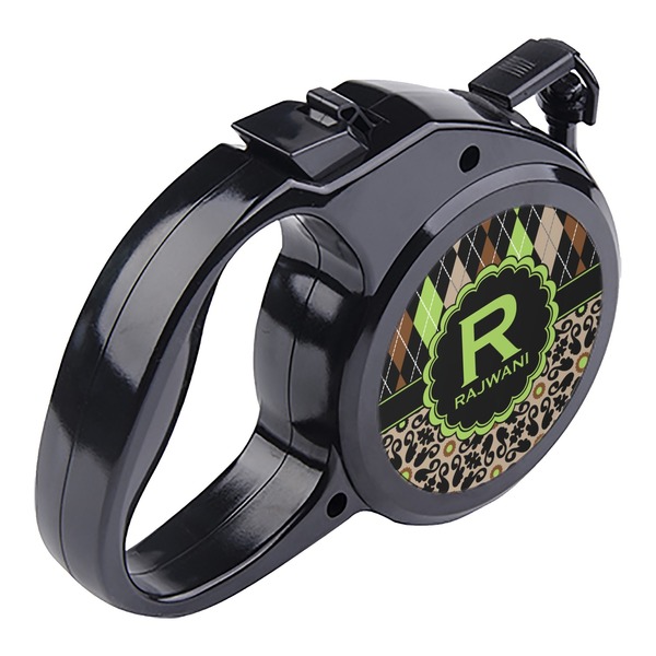 Argyle & Moroccan Mosaic Retractable Dog Leash - Angle