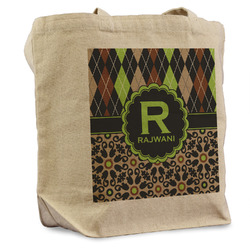 Argyle & Moroccan Mosaic Reusable Cotton Grocery Bag - Single (Personalized)