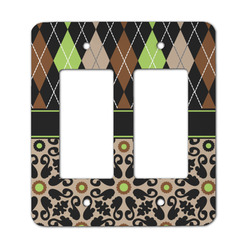 Argyle & Moroccan Mosaic Rocker Style Light Switch Cover - Two Switch