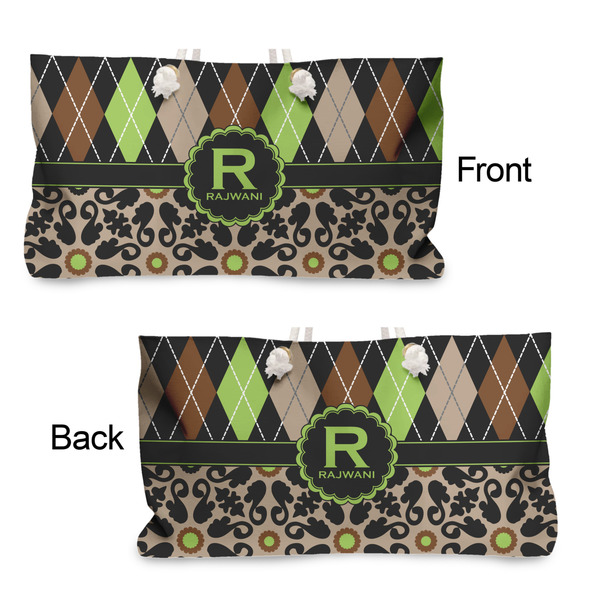 Argyle & Moroccan Mosaic Large Rope Tote - From & Back View