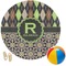 Argyle & Moroccan Mosaic Round Beach Towel (Personalized)