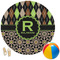 Argyle & Moroccan Mosaic Round Beach Towel (Personalized)