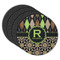 Argyle & Moroccan Mosaic Round Rubber Backed Coasters - Set of 4 (Personalized)