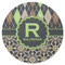 Argyle & Moroccan Mosaic Round Coaster Rubber Back - Single