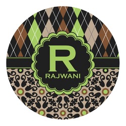 Argyle & Moroccan Mosaic Round Decal - Large (Personalized)