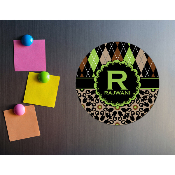 Argyle & Moroccan Mosaic Round Fridge Magnet - LIFESTYLE