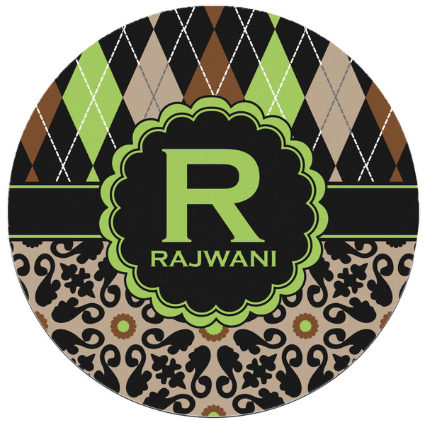 Argyle & Moroccan Mosaic Round Mousepad - APPROVAL