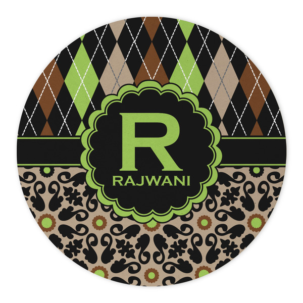 Argyle & Moroccan Mosaic Round Paper Coaster - Approval