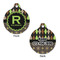 Argyle & Moroccan Mosaic Round Pet ID Tag - Large - Approval