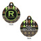Argyle & Moroccan Mosaic Round Pet Tag - Front & Back