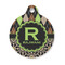 Argyle & Moroccan Mosaic Round Pet ID Tag - Small (Personalized)
