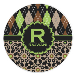 Argyle & Moroccan Mosaic Round Stone Trivet (Personalized)