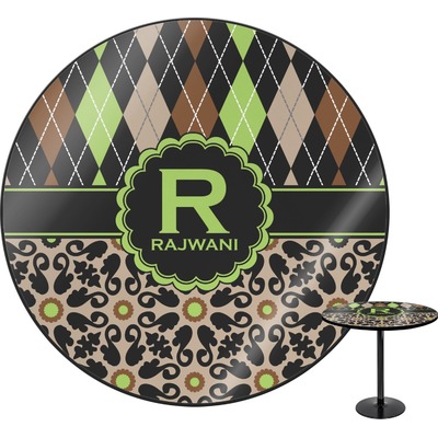 Argyle & Moroccan Mosaic Round Table (Personalized)