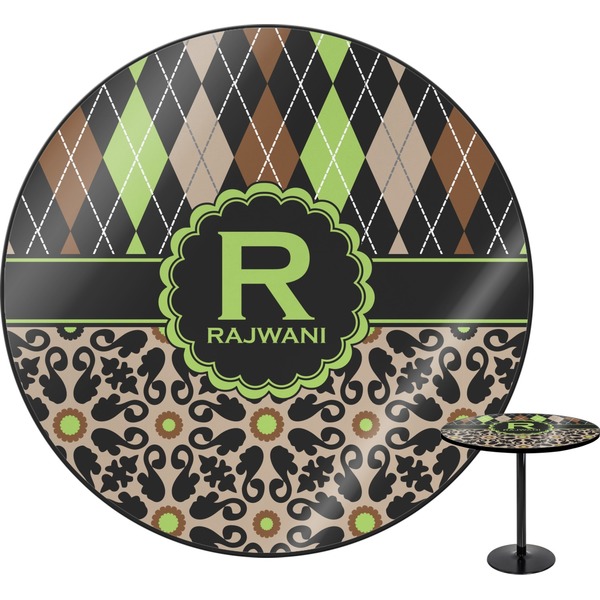 Custom Argyle & Moroccan Mosaic Round Table (Personalized)