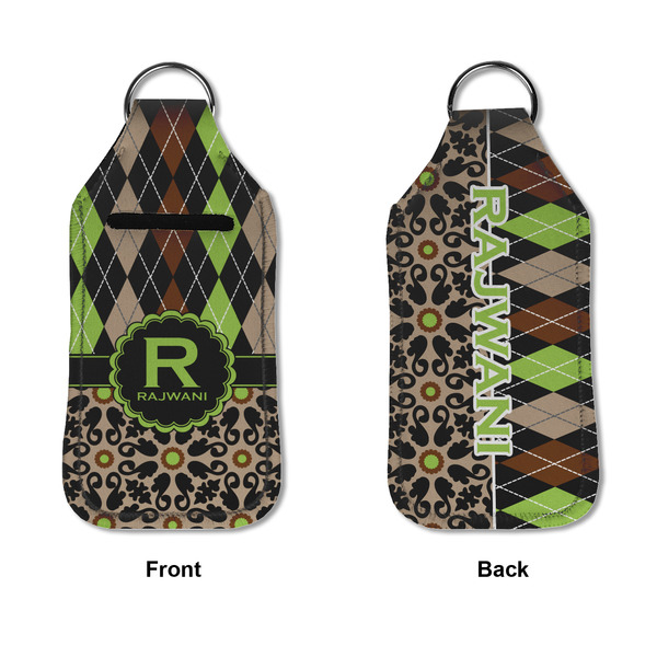 Argyle & Moroccan Mosaic Sanitizer Holder Keychain - Large APPROVAL (Flat)