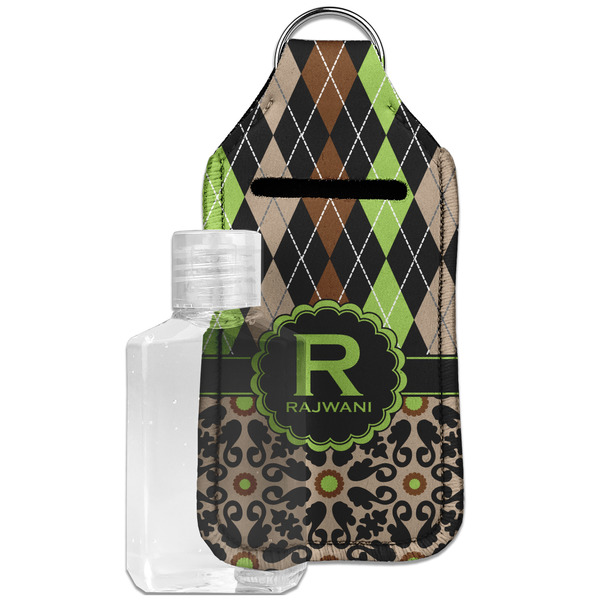 Argyle & Moroccan Mosaic Sanitizer Holder Keychain - Large with Case