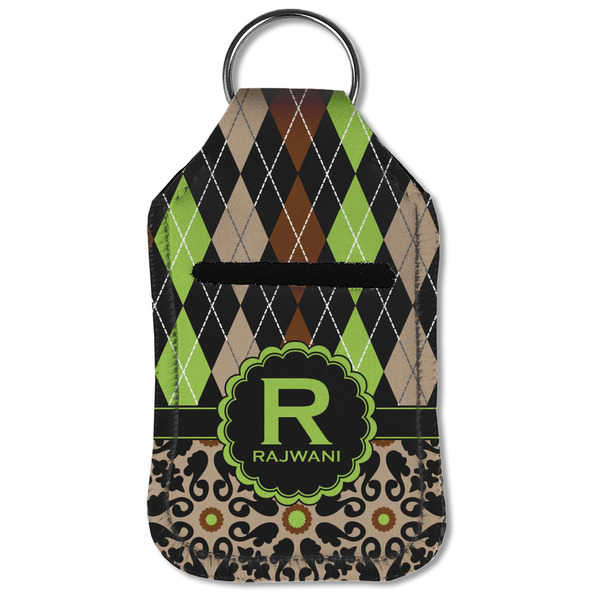 Argyle & Moroccan Mosaic Sanitizer Holder Keychain - Small (Front Flat)