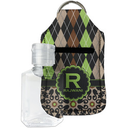 Argyle & Moroccan Mosaic Hand Sanitizer & Keychain Holder - Small (Personalized)