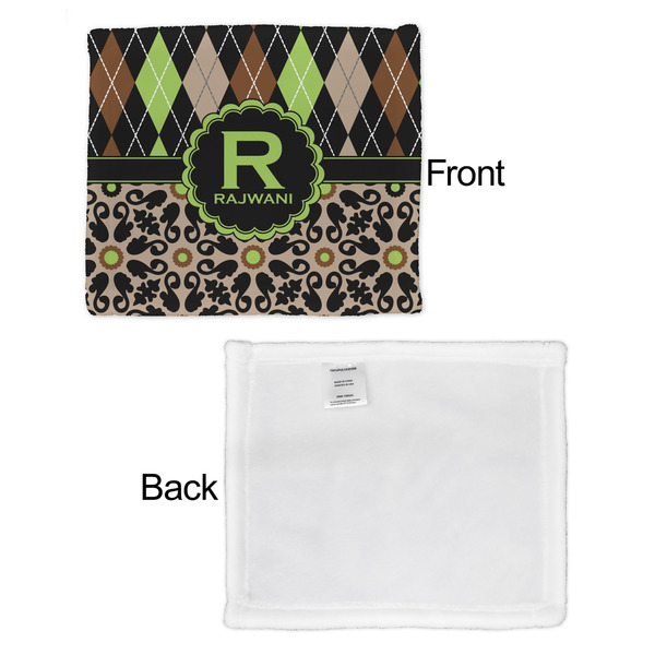 Argyle & Moroccan Mosaic Security Blanket - Front & White Back View