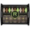 Argyle & Moroccan Mosaic Black Wooden Tray - Large (Personalized)