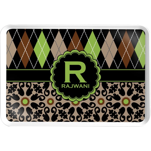 Custom Argyle & Moroccan Mosaic Serving Tray (Personalized)