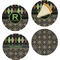 Argyle & Moroccan Mosaic Set of 4 Glass Appetizer / Dessert Plate 8" (Personalized)