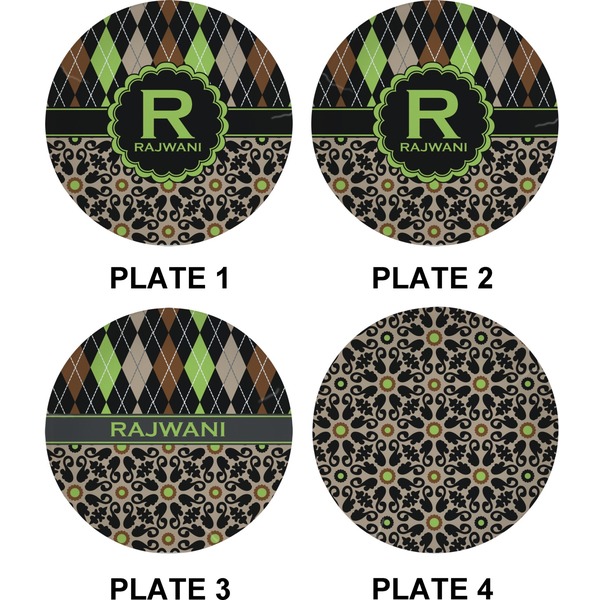 Argyle & Moroccan Mosaic Set of Appetizer / Dessert Plates (Approval)