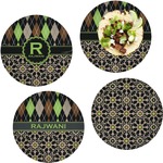 Argyle & Moroccan Mosaic Set of 4 Glass Lunch / Dinner Plate 10" (Personalized)