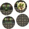 Argyle & Moroccan Mosaic Set of 4 Glass Lunch / Dinner Plate 10" (Personalized)