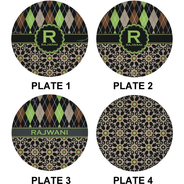 Argyle & Moroccan Mosaic Set of Lunch / Dinner Plates (Approval)