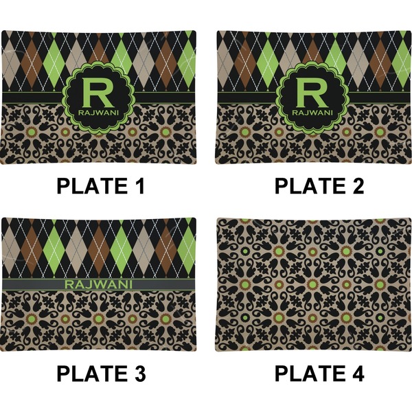 Argyle & Moroccan Mosaic Set of Rectangular Appetizer / Dessert Plates (Approval)
