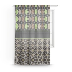 Argyle & Moroccan Mosaic Sheer Curtain (Personalized)