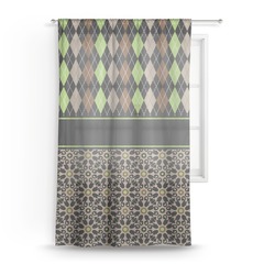 Argyle & Moroccan Mosaic Sheer Curtain
