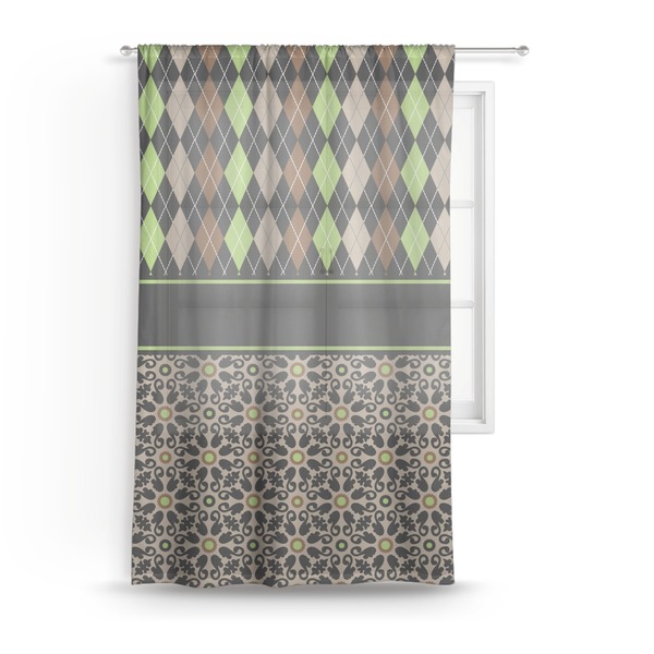 Custom Argyle & Moroccan Mosaic Sheer Curtain