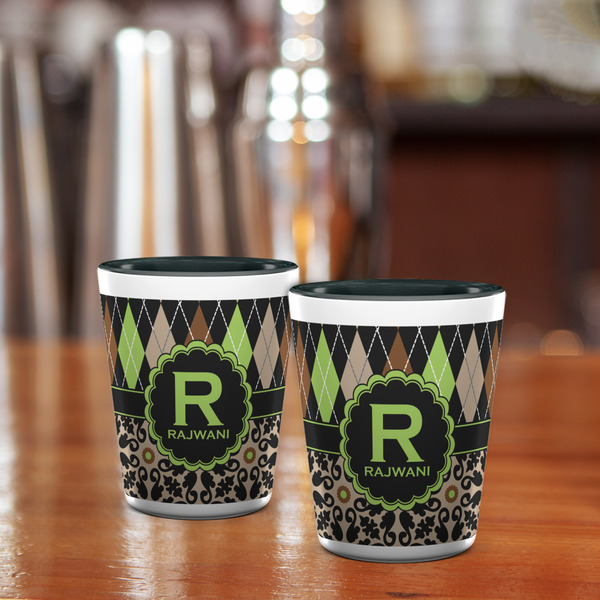 Argyle & Moroccan Mosaic Shot Glass - Two Tone - LIFESTYLE