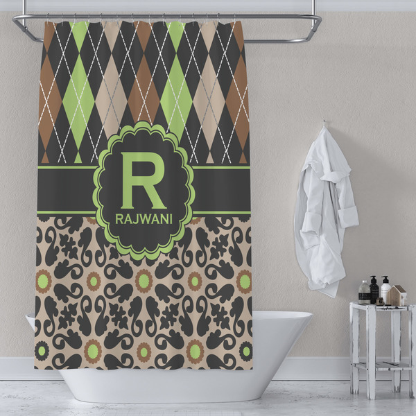 Argyle & Moroccan Mosaic Shower Curtain Lifestyle
