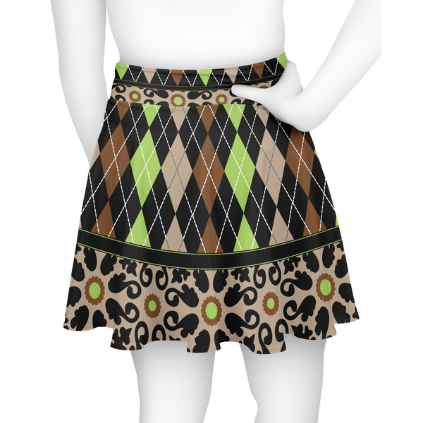 Argyle & Moroccan Mosaic Skater Skirt - Back